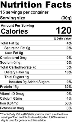 Organic Hemp Seeds Nutrition Facts